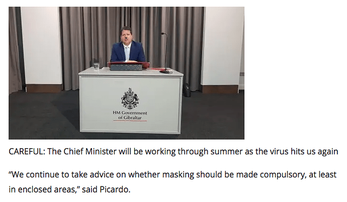 Did Picardo just tell Gib Mandatory Masks are the next step?