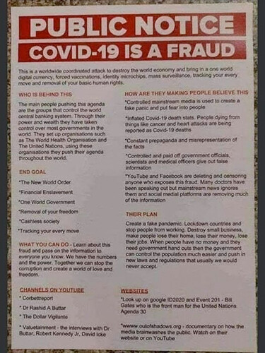 Public Notice Covid19 is a fraud