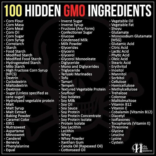 100 hidden GMO ingredients