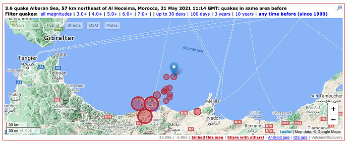 earthquake 21 May Alboran Sea