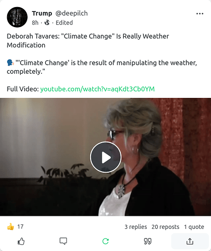 Screenshot 2022-10-15 at 11-01-40 Trump on Gab 'Deborah Tavares Climate Change Is Really Weath…'