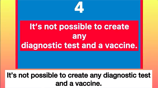 Not possible to create test or vaccine