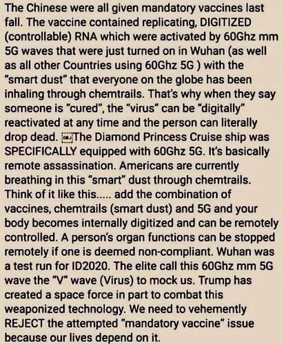 Smart dust 5G chemtrails vaccines