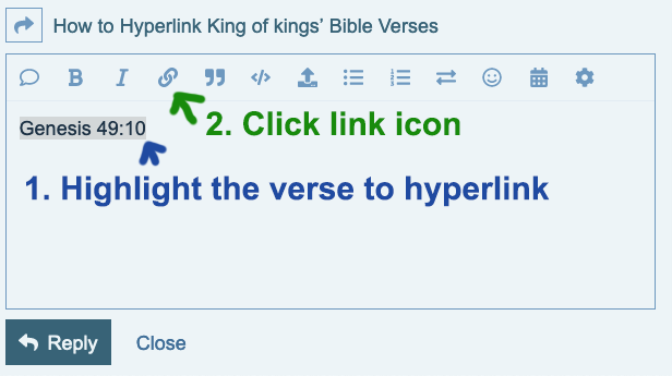 highlight verse - click link icon