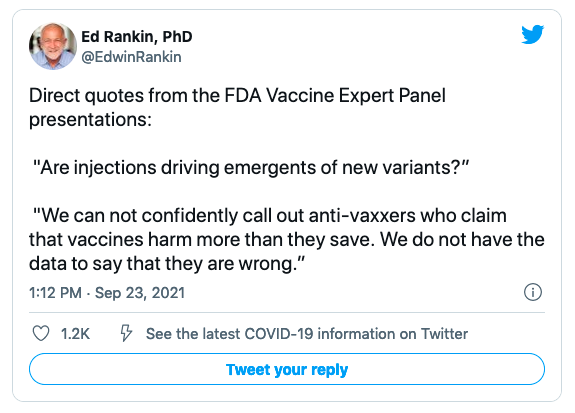 Ed Ranking Tweet on Vax Harm