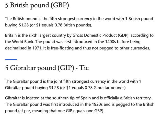 British and Gibraltar Pound Tie