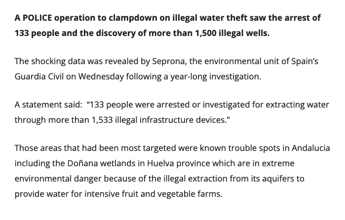 police arrest spain water wells