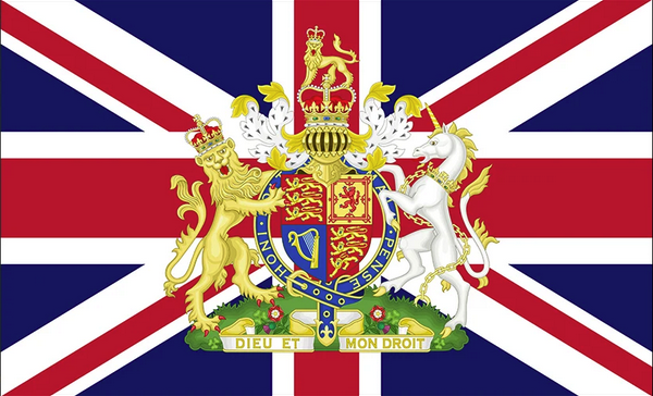 british flag with coat of arms